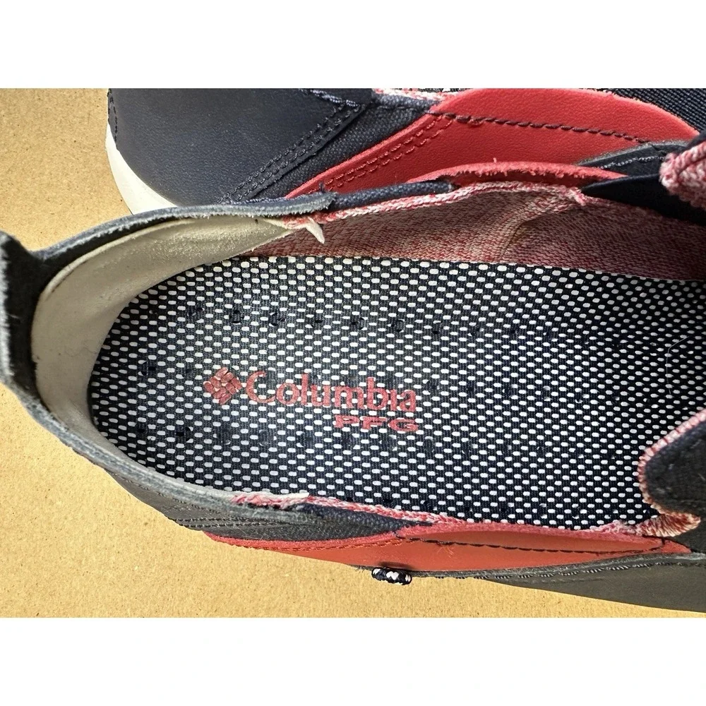 Columbia Bahama Vent PFG Slip On Boat Shoes Mens Size 12 Blue Red BM2663-468